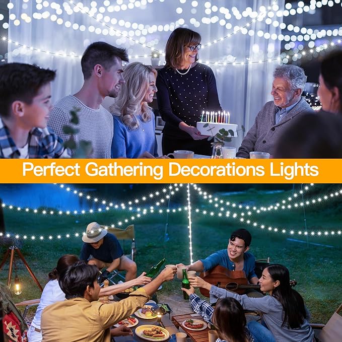 Ollny Christmas Lights 800 LED 262 FT Plug in, IP67 Waterproof Green Wire Outdoor Christmas Lights with Remote, 8 Modes and Timer Christmas Tree Light for House Indoor Xmas Decorations (Cool White)