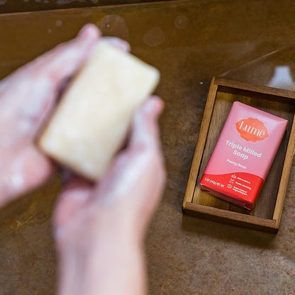 Lume Triple Milled Bar Soap - Rich Moisture & Gentle Cleansing - Paraben Free, Phthalate Free, Skin Safe - 5 ounce (Pack of 4) (Peony Rose)