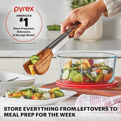 Pyrex Simply Store 9-Pack Mixed Sized Glass Food Storage Set, Round & Rectangular Containers With Lids, BPA-Free, Dishwasher & Microwave Safe
