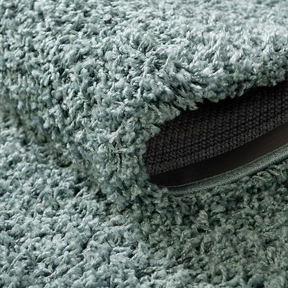 Unique Loom Solid Shag Collection Area Rug (6' 1" x 9' Rectangle, Light Slate Blue)