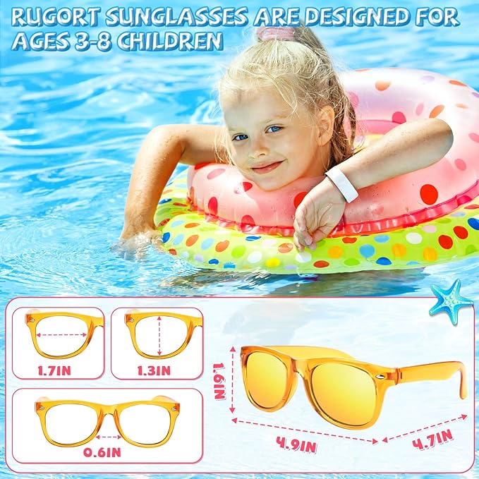 Kids Sunglasses Bulk Party Favors - 24 Packs Boys Girls Sunglass for Kid Age 3-8, Neon Glasses with UV 400 Protection, Goodie Bags Stuffers for Birthday Classroom Graduation Valentines Gifts