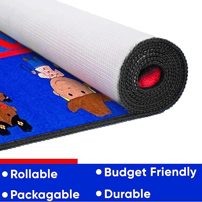Friends Together Friendship Classroom Rug, 7'6" x 12' Rectangle, Educational Classroom Rug, Kids Learning Play Mat | Area Rug for Bedroom or Playroom
