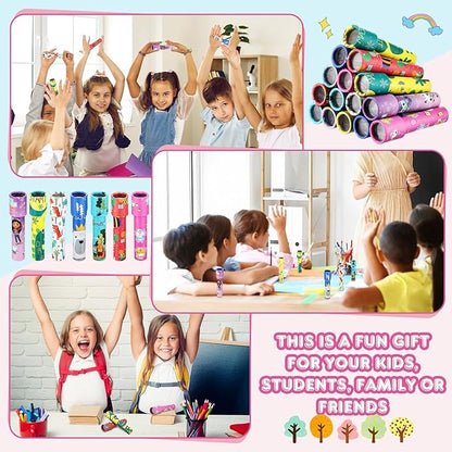 Jerify 100 Pcs Classic Kaleidoscopes Bulk Kids Birthday Party Favor Educational Kaleidoscope Toy Return Gift Retro Goody Bag Fillers for School Classroom Carnival Prizes, Random Pattern