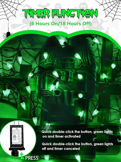 240 LED 78FT C6 Halloween String Lights, Super Long Christmas Lights Outdoor Indoor with 13 Modes & Timer, Waterproof Fairy Twinkle Light Plug in for Tree Garden Party Xmas Decorations (Green)