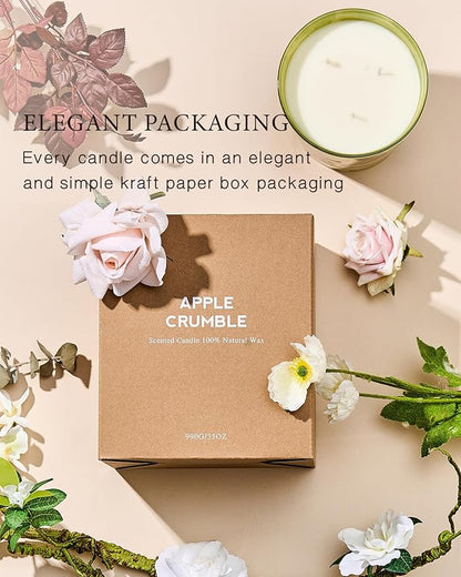 M&SENSE Extra Large Candle Sage Citrus Scented, 3-Wick 35oz 150H Long Lasting, Natural Soy Wax Aromatherapy Candle for Stress Relief, Home Fragrance Housewarming Gifts Candle for Home Decor