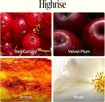Preston Lane Luxury 3-Wick Scented Candle, Highrise, 24 oz Hand-Poured in USA | Long Burn Time (40–50 Hrs), Vegan Soy Wax Blend, Decorative Ceramic Vessel, Fine Italian Fragrance