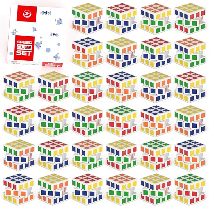 Vdealen 32 Pack Mini Cube Puzzle Party Favors for Kids, 1.18in 3x3 Magic Cube School Rewards & Classroom Prize for Students, Birthday Party Favors Easter Christmas Stocking Stuffers Gifts for Kids