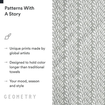 GEOMETRY Kitchen Tea Towels - Quick Dry Microfiber Dish Towels for Kitchen Checkmate CA, 18" x 30" 2-Pack