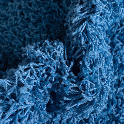 Unique Loom Solid Shag Collection Area Rug (7' 1" Round, Periwinkle Blue)