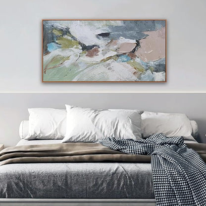 Abstract Wall Art Canvas Pink Green Abstract Wall Decor Paintings 20"x 40" Framed Colorful Modern Artwork for Living Room Bedroom Kitchen