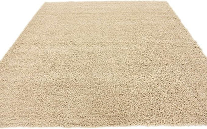 Unique Loom Solid Shag Collection Area Rug (7' 10" Square, Taupe)