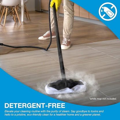 Rollibot Multipurpose Steam Cleaner with 18 Accessiores, Portable Steamer for Floor, Carpet, Kitchen, Bath Room, Tile & Window, Couch, Car Chemical-Free Cleaning and Wallpaper Removal, White