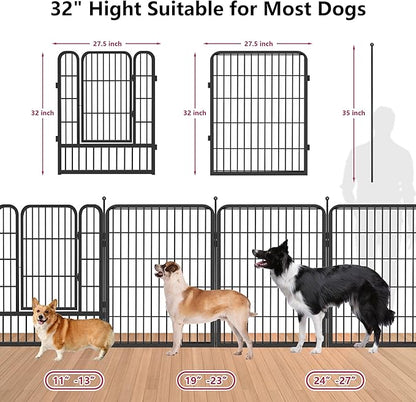 Dog Playpen 32" Height 20 Panels Portable Pet Fence Outdoor for Yard Indoor Dog Pen Outdoor for Medium/Small Animals, Large Pet Puppy Playpen Heavy Duty Pet Fence for RV Camping, Yard