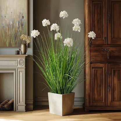 36in Lifelike Artificial Tall Grass Plant with 9 Lifelike Dandelion Flower and Non-Toxic,odorless Fake Tall Frass Plant Fake Plants for Indoor Decoration,Home Decor