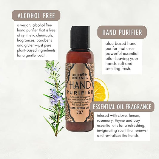 Hand Purifier- Purify Essential Oil, Blend Hand Sanitizer, Organic Oil Purification for Skin, No Synthetic Fragrance, Handmade - 2 oz