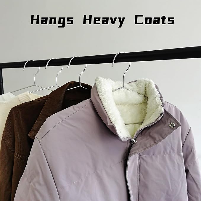 Wire Hangers 30 Pack, Heavy Duty, Space Saving, Stainless Steel, Silver, 16.5inches Closet Hangers for Hanging Coats, Suits, Jackets, Shirts,T-Shirt