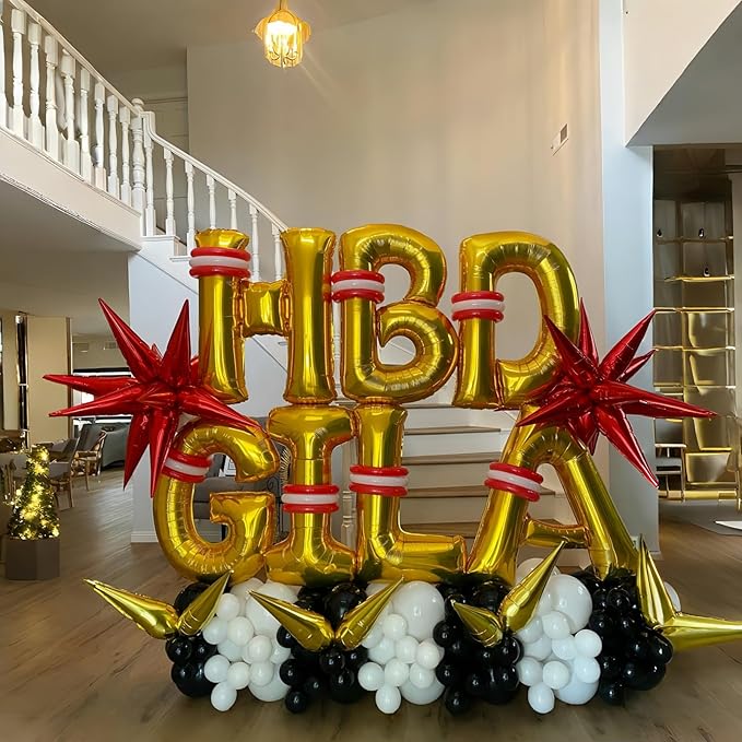 40 Inch Foil Letter Balloon, Giant Alphabet G Customize Balloon, Large Self Inflating Gold Decor for Women Birthday Party Decoration Supplies