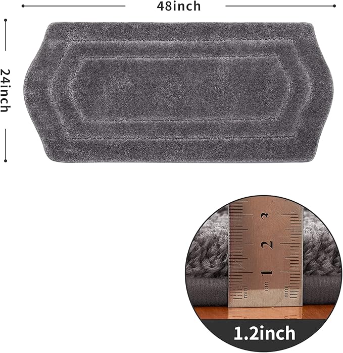 COSY HOMEER Extra Thick Bath Linen Sets Rugs for Bathroom - Anti-Slip Bath Mats Soft Plush 100% Strong Polyester Living Room Bedroom Water Absorbent(Grey,24x48 - Inches)