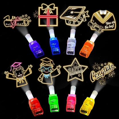 24PCS Preschool Graduation Party Favors-LED Finger Lights：Glow-in-the-Dark Light-Up Toys Bulk for Kids, Kindergarten Congrats Grad Theme Party Supplies, Party Goodie Bags,Classroom Prizes,Fun Gifts