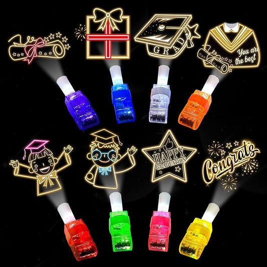 24PCS Preschool Graduation Party Favors-LED Finger Lights：Glow-in-the-Dark Light-Up Toys Bulk for Kids, Kindergarten Congrats Grad Theme Party Supplies, Party Goodie Bags,Classroom Prizes,Fun Gifts