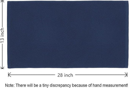 Mia's Dream Cotton Face Waffle Weave Tea Towels, Soft Absorbent Bath Guest Gym Towel Washcloths, 13"x28", 3 Pack (Navy Blue)