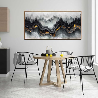 Ouzzlie White Canvas Wall Art Abstract Landscape Wall art Nature Pictures Wall Decor for Living Room 29" x 59"