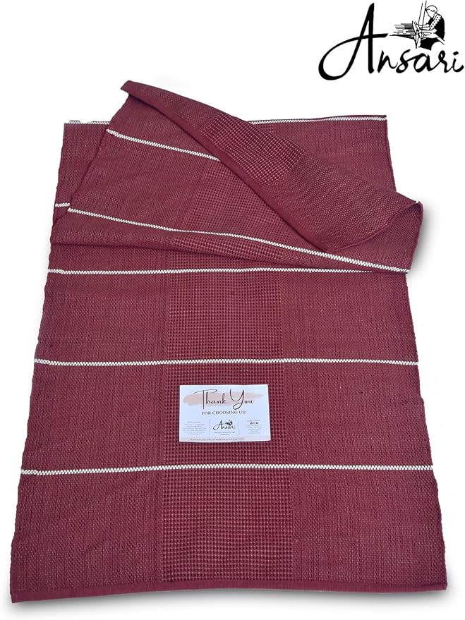 Craftyansari Handwoven Cotton Yoga Mat, Natural, 72 x 24 Inches, Fair Trade, Soft Absorbent Surface for Exercise, Workout, Meditation