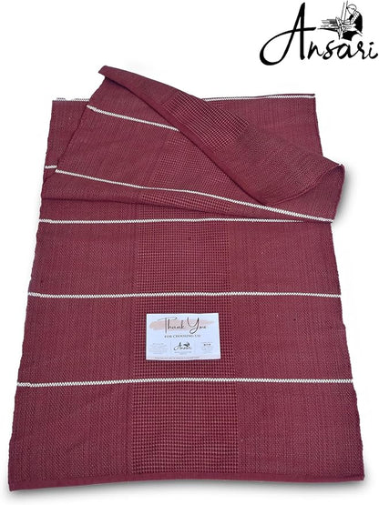 Craftyansari Handwoven Cotton Yoga Mat, Natural, 72 x 24 Inches, Fair Trade, Soft Absorbent Surface for Exercise, Workout, Meditation