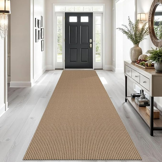 Braided Runner Rug 3x10 Ft Washable Runners for Hallways Non Slip Kitchen Runner Rug Cotton Long Entryway Runner Indoor, Woven Carpet for Hall Kitchen Entryway, Orange/Tan/Brown
