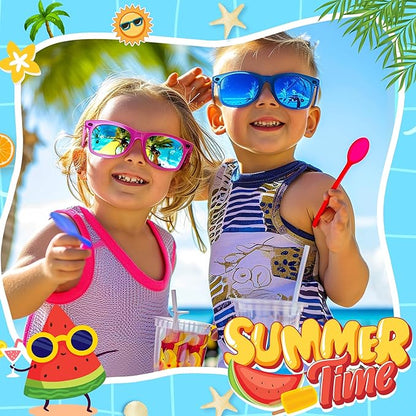 GIFTINBOX Kids Sunglasses Bulk, 16Pack Translucent Sunglasses For Kids Boys Girls Age 3-8, Great Gifts for kids, Birthday Party,Beach, Pool Party Favor