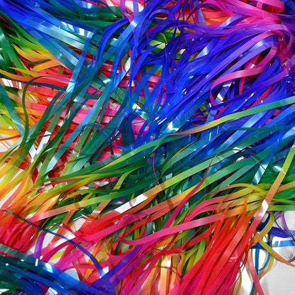 BRAVESHINE Tinsel Foil Curtains - 2 Pack Colorful Party Streamers Fringe Backdrop for Christmas/New Years/Doorway/80s/90s/Dance/Bachelorette/Engagement/Rainbows-theme/Candy/Birthdays Decorations