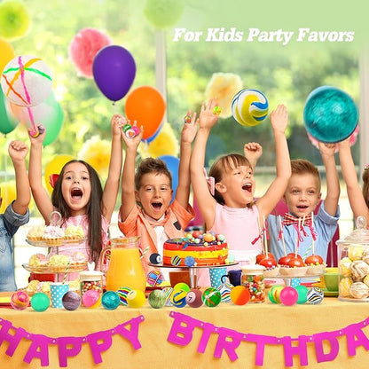 50 Pieces 27 mm Mixed Pattern Colorful Bouncy Balls for Kids Assorted Bouncy Balls Toys for Kids Party Favors, Birthdays Party Favors, Classroom Prizes