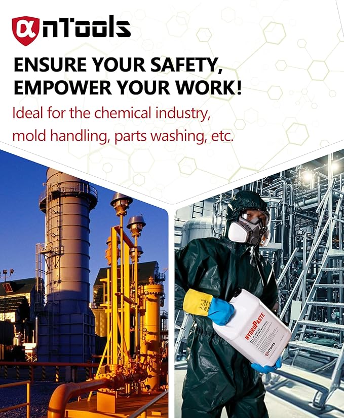 Neoprene and Rubber Blend Heavy-Duty Chemical Gloves, Protective industrial gloves for Resist Acid, Alkali, Hazmat, cleaning, dishwashing, Large