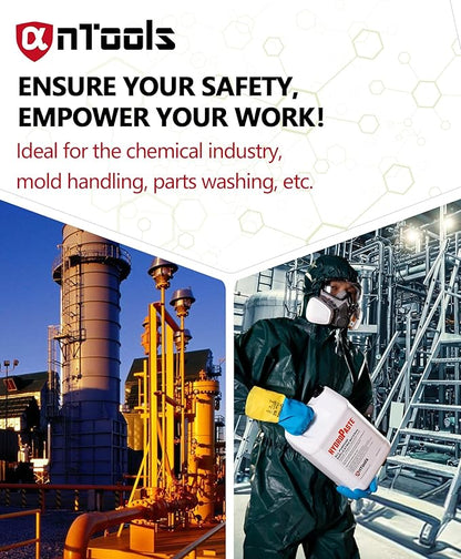 Neoprene and Rubber Blend Heavy-Duty Chemical Gloves, Protective industrial gloves for Resist Acid, Alkali, Hazmat, cleaning, dishwashing, Large