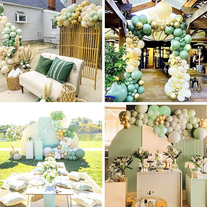 PartyWoo Olive Green Balloons 50 pcs 12 Inch Matte Sage Boho Green Eucalyptus Helium Balloons for Wedding Baby Shower Gender Reveal Birthday Graduation Jungle Safari Party Decorations Green-F06