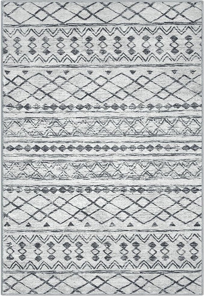 KUTA Area Rug 5x7 Grey, Washable Boho Large Living Room Moroccan Rugs Non-Slip, Ultra Soft Geometric Traditional Farmhouse Carpet for Dining Room Bedroom Dorm Office Home Décor