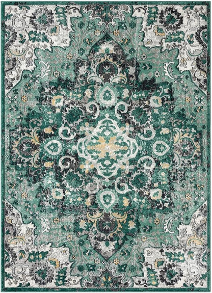 LUXE WEAVERS Moroccan Green 5x7 Medallion Area Rug for Living Rooms
