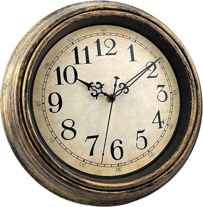 Plumeet Extra Large Retro Wall Clock, 16'' Non Ticking Classic Silent Vintage Wall Clocks Decorative Kitchen Living Room Bedroom - Battery Operated