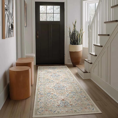 Runner Rug Washable Kitchen Runner: 2'x 6' Rug Runners for hallways Stain Resistant Non Slip Low Pile Soft Carpet Runners for Bedroom Hallway Entryway Indoor Beside Bathroom Laundry Room