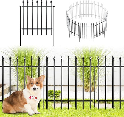 ARIFARO Decorative Metal Garden Fence 24" high x 24" Wide 5 Pack, Animal Barrier for Dog Pet,Border Garden Fencing for Outdoor Patio Lawn Yard Flower Bed