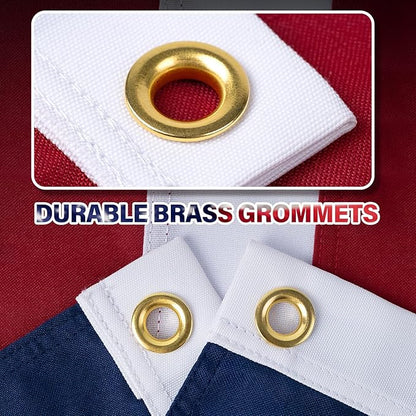 American Flag 4X6 FT TearProof Series, Heavy Duty Tough Spun Polyester USA Flags High Wind for Outside Outdoor with Durable Embroidered Stars Sewn Stripes Brass Grommets