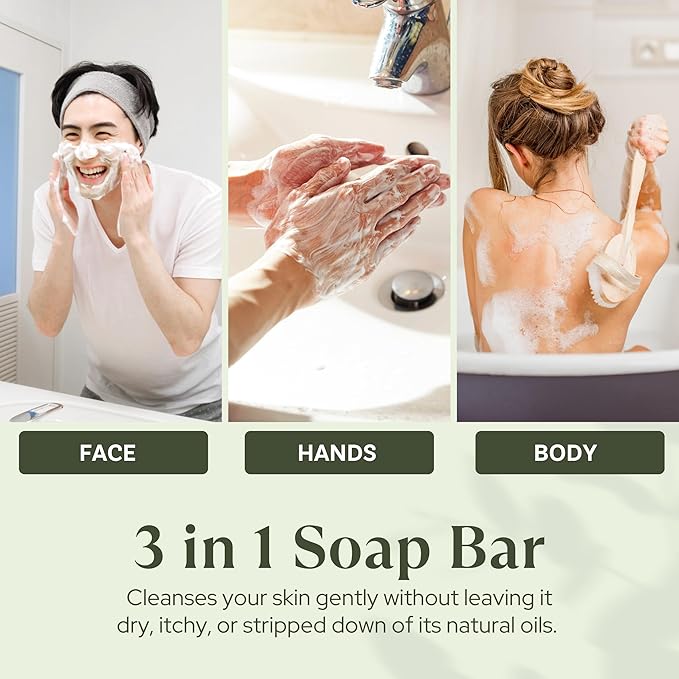 Wavertree & London Basil Lime & Mandarin Scented Natural Soap Bar, 7oz Moisturizing French Triple Milled Soap Bar for Women & Men Enriched with Organic Shea Butter, Pure Bath & Body Soap (1 Bar)