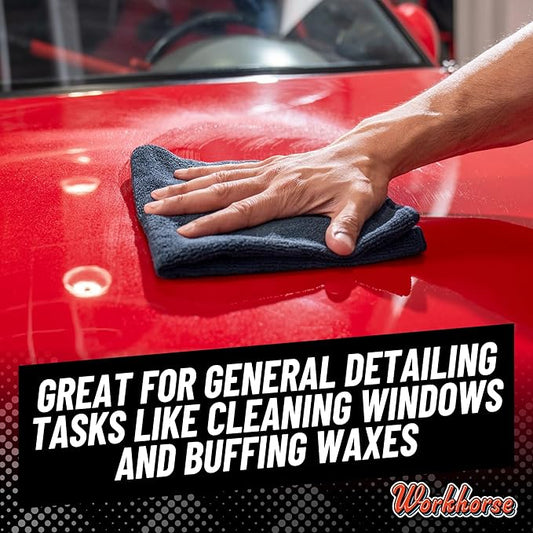 Chemical Guys MIC35306 Workhorse Professional Grade Microfiber Towel, Black (16 in. x 16 in.) (Pack of 6)