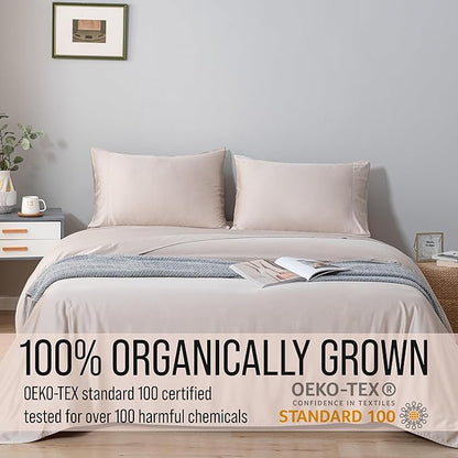 Bella Coterie Luxury Bamboo Viscose Split King Size Sheet Set | 100% Organically Grown | Ultra Soft | Cooling for Hot Sleepers | 18" Deep Pocket [Dune]