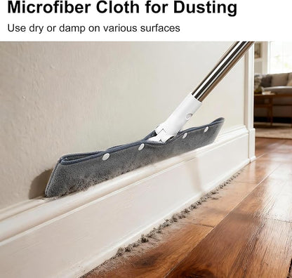 Multi-Function Air Broom for Water & Pet Hair Removal, Floor Squeegee for Tile, Hardwood & Under-Furniture Cleaning with 51″-58″ Telescoping Handle & 180° Rotating Head