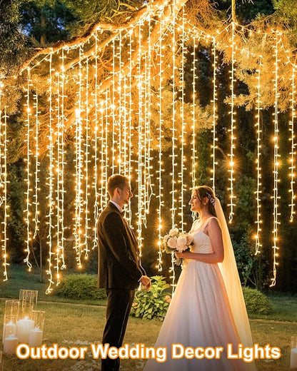 Total 710FT 1800 LED Christmas Lights, 2 Packs 900 LED Outdoor String Waterproof, Timer & Memory, 8 Modes Dimmable Plug in Fairy for Outside Tree Holiday Party Wedding Decor, Warm White