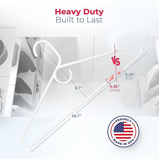 Neaties Heavy Duty Clothes Hangers 100+ Pack (216 Count) – Made in The USA – 8lb Capacity Plastic Hangers for Adult Clothing – Durable for Pants, Coats, Jackets, or Jeans – Gray