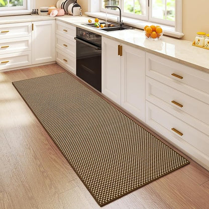 2x5 ft Hallway Runner Rug Boho Woven Washable Kitchen Runner Rugs Mat Non Slip, Soft Entryway Laundry Hall Runner Floor Carpet for Indoor Backdoor Bedroom Kitchen Living Room, Dark Brown/Coffee