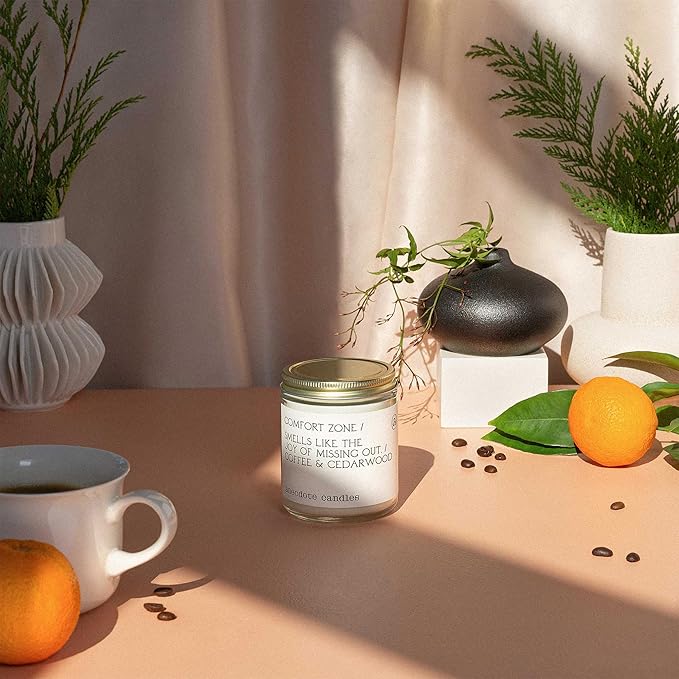 Anecdote Candles 'Comfort Zone' Coconut Soy Wax Candle Jar | Premium Hand Poured & Long Burning |Coffee & Cedarwood Scent | Phthalate-Free | for Home, Office, Gift - 7.8 Oz