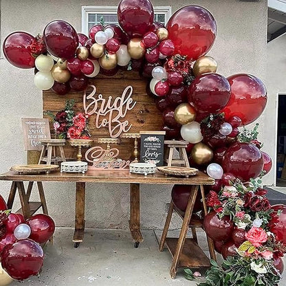 PartyWoo Retro Red Balloons, 50 pcs 12 Inch Burgundy Balloons, Maroon Balloons for Balloon Garland Arch as Party Decorations, Birthday Decorations, Wedding Decorations, Baby Shower Decorations